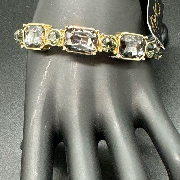 Thalia Sodi Beautiful Gold Tone Crystal Bangle Bracelet - Picture 5 of 8